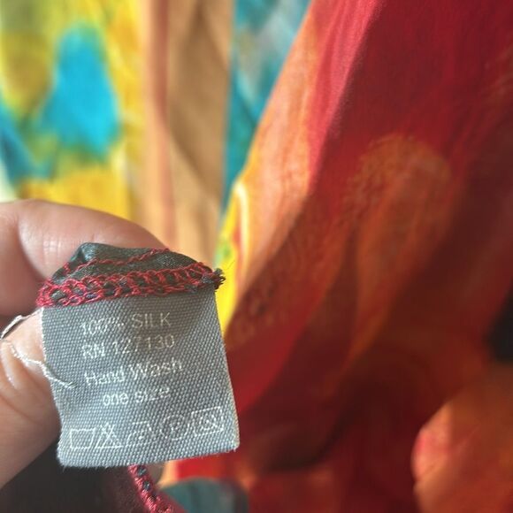 Cocoon house silk long felicity tunic 667 one size colorful artsy abstract - Picture 5 of 5